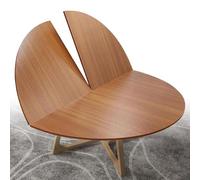 SMCMGECEUZ Mesa Redonda Plegable De Madera De 4 Puntos 120 130 140 150 180cm Tablero Redondo Que Ahorra Espacio para Banquetes De Catering(Yellow Teak,130cm/51in)