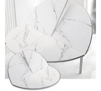 SMCMGECEUZ Tablero De Mesa Redondo Plegable 120-180cm Superficie Redonda De Mesa De Madera Sin Patas Solo Tablero para Banquetes De Catering(Stone Pattern,130cm/51in)