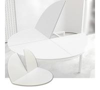 SMCMGECEUZ Tablero De Mesa Redondo Plegable 120-180cm Superficie Redonda De Mesa De Madera Sin Patas Solo Tablero para Banquetes De Catering(White,130cm/51in)