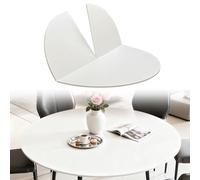SMCMGECEUZ Tablero De Mesa Redondo Plegable De 4 Pliegues 120 130 150 160 180cm Tablero Redonda Plegable De Madera Grande Superficie De Mesa Portátiles(White,120cm/47in)
