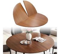 SMCMGECEUZ Tablero De Mesa Redondo Plegable De 4 Pliegues 120 130 150 160 180cm Tablero Redonda Plegable De Madera Grande Superficie De Mesa Portátiles(Yellow Teak,170cm/67in)