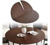 SMCMGECEUZ Tablero De Mesa Redondo Plegable De 4 Pliegues 120 130 150 160 180cm Tablero Redonda Plegable De Madera Grande Superficie De Mesa Portátiles(Walnut,160cm/63in)