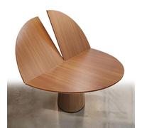 SMCMGECEUZ Tablero De Mesa Redondo Plegable De Madera 120 130 140 150 180cm Extensor De Mesa Portátil Sin Patas Que Ahorra Espacio para Reuniones Familiares(Yellow Teak,180cm/71in)