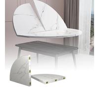 SMCMGECEUZ Tablero De Mesas Plegable Redondo De Madera 120-180cm Tablero De Repuesto Temporal Sin Patas para Mesa De Interior/Exterior(Stone Pattern,130cm/51in)