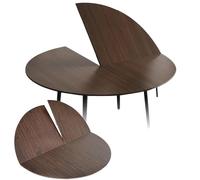 SMCMGECEUZ Tablero De Mesas Plegable Redondo De Madera 120-180cm Tablero De Repuesto Temporal Sin Patas para Mesa De Interior/Exterior(Walnut,130cm/51in)