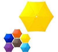 SMCMGECEUZ Toldo De Recambio De Sombrilla Cubierta De Repuesto para Sombrilla 2.0m 2.3m 2.5m 3.0m Toldo De Repuesto para Sombrilla para Mercado Patio Trasero(Yellow,2.7m/9ft(6-Ribs))