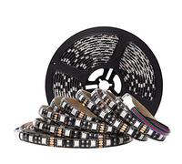 SMD 5050 RGB LED tira impermeable DC12V 60LED/m 5M 300LED negro PCB Fita tiras de luz LED Flexible Neon Tape Luz Iluminación (blanco cálido, no impermeable IP20)