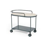 SMD Design Carro con ruedas Lene Grey. chapa de fresno pigmantada blanca