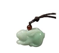 SMDSAZ Collar con colgante de esmeralda natural del zodiaco chino, joyería de moda tallada a mano para hombre y mujer, Monkey, Gema, Jade