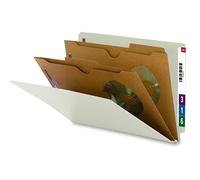 Smead 29710 - Carpetas clasificadoras con cierre SafeSHIELD®, 2 compartimentos separadores, 5,1 cm de extensión, tamaño legal, color gris/verde, 10 unidades por caja