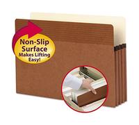 Smead Bolsillo de archivo de fácil agarre, pestaña de corte recto, 3-1/2" extensión, tamaño legal, cuerda roja, 25 por caja (73210)