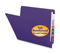 Smead Carpeta de archivos con pestaña final, pestaña reforzada Shelf-Master, tamaño carta, morado, 100 por caja (25420)