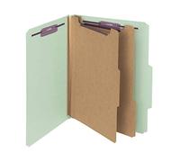 Smead Carpeta de clasificación de tablero prensado con cierres SafeSHIELD®, 2 divisores, expansión de 2 pulgadas, tamaño carta, gris/verde, 20 por caja (14074)