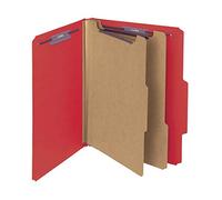 Smead Carpeta de clasificación de tablero prensado con cierres SafeSHIELD, 2 divisores, expansión de 2 pulgadas, tamaño carta, rojo brillante, 10 por caja (14031)