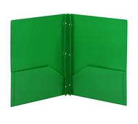 Smead Carpeta de polietileno de dos bolsillos, cierres de perforación de tres agujeros, tamaño carta, verde, 3 por paquete (87732)