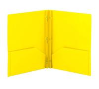 Smead Carpeta de polietileno de dos bolsillos, cierres de punta de perforación de tres agujeros, tamaño carta, amarillo, 3 por paquete (87733)