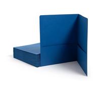 Smead Carpeta pesada de dos bolsillos, carpetas de papel con bolsillos, tamaño carta, azul oscuro, 25 por caja (87854)