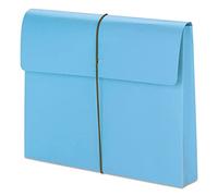 Smead Cartera expandible de colores con solapa y cierre de cordón, expansión de 2 pulgadas, tamaño carta, azul, 10 por caja (77203)