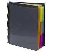 Smead Organizador de proyectos de polietileno de 24 bolsillos, pestaña de corte de 1/3, tamaño carta, gris con colores brillantes (89206), (paquete de 10)