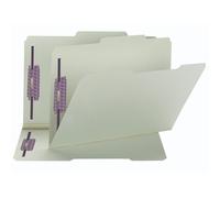 Smead Pressboard Carpeta de Archivos, con sujetadores SafeSHIELD®, 2 cierres, 2/5-cut Tab derecho de centro posición, guía altura, 1 "expansión, tamaño Legal, gris/verde, 25 por caja (19980)