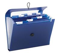 Smead Step Index Organizador de poliéster, 12 bolsillos, solapa y cordón de cierre, tamaño carta, azul marino (70902)