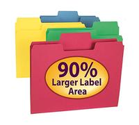 Smead SuperTab 11956 - Carpeta de archivos de gran tamaño, pestaña de corte de 1/3, tamaño carta, colores primarios surtidos, 24 por paquete