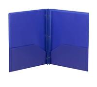 Smead Two-Pocket Poly carpeta de archivos con sujetadores, carta, 25 por caja, color azul