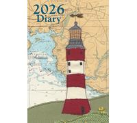 Smeatons Tower lighthouse Plymouth A6 2026 pocket diary daily planner journal - coastal nautical designs sewn onto old sea charts maps | Week to view