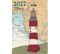 Smeatons Tower Plymouth Devon A6 2027 pocket diary daily planner journal - coastal nautical designs sewn onto old sea charts maps | Week to view