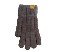 SMED Guantes cálidos de punto de color liso con marcas de costura para pantalla táctil con dedos expuestos Guantes de lana con dedos divididos engrosados marrón talla única