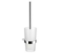 Smedbo "Aire Escobilla de baño con Cristal Esmerilado, Plata/Blanco