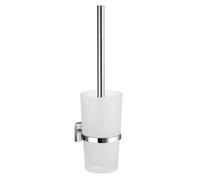 Smedbo House - Escobilla de baño con recipiente de cristal, porcelana, cromo pulido