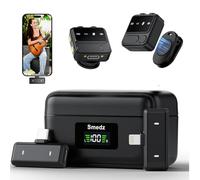 Smedz Micrófono inalámbrico para iPhone Android, mini micrófono Lavalier con reducción de ruido de IA, rango de 164 pies y funda de carga de 80 horas, mini micrófono magnético para YouTube, TikTok