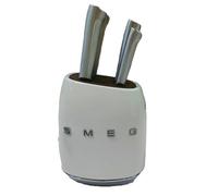 SMEG 7-Pieces Cocina Vintage Cuchillero Juego de Acero Inoxidable - Ivory White