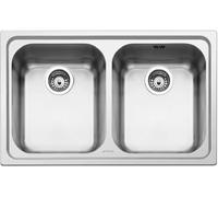 Fregadero Cuba doble Smeg Rectangular 79 cm Universal Alba SP792-2 Acero Inoxidable