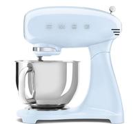 Smeg, Amasadora planetaria Full Color SMF05PBEU, 10 niveles de velocidad, función suave y mezcla, cuenco de 4,8 L, bloque motor, 3 látigos y gancho amasador, 800 W, azul