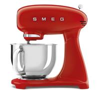 Smeg, Amasadora planetaria Full Color SMF05RDEU, 10 niveles de velocidad, función suave y mezcla, cuenco de 4,8 L, bloque motor, 3 látigos y gancho amasador, 800 W, rojo