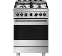 SMEG B61GMX2 COCINA A GAS 60CM 4 FUEGOS HORNO ELÉCTRICO 70L ACERO INOX CE A