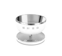 Smeg. Báscula de cocina digital blanca mate, medición precisa, acero inoxidable, uso doméstico. Capacidad de hasta 5 kilogramos