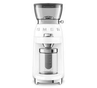 Smeg, CGF03WHEU - Molinillo de café (15 moliendas, depósito de granos de café de 240 g, capacidad de molienda ajustable, sistema antiestático, 150 W), color blanco