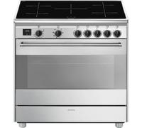 SMEG Cocina BG91IX2 Quemador Encimera Inducción 5 Fuegos 90x60 CM Clase Inox