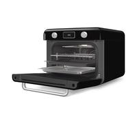 Smeg cof01bleu horno de vapor pequeño negro, acero inoxidable botones