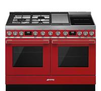 Smeg CPF120IGMPR - Cocina con Placa Mixto Estética Portofino 120 x 90 x 60 Cm Clase A+ Rojo