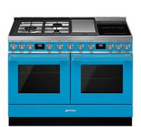 Smeg CPF120IGMPT - Cocina con Placa Mixto Estética Portofino 120 x 90 x 60 Cm Clase A+ Azul