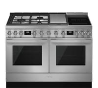 Smeg CPF120IGMPX - Cocina con Placa Mixto Estética Portofino 120 x 90 x 60 Cm Clase A+ Acero Inox