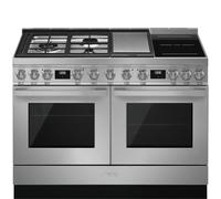 Smeg CPF120IGMPX - Cocina con Placa Mixto Estética Portofino 120 x 90 x 60 Cm Clase A+ Acero Inox