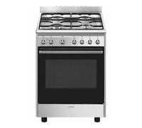 Smeg CX60GMX Cocina Instalación libre | Clase energética A | Multifunción gas, Horno ventilado eléctrico, Temporizador digital