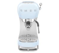 Smeg, ECF02PBEU - Máquina espresso con función de vapor capuchino, bloque térmico, caja grande de taza y doble función café, depósito de agua de 1 l, sistema de fácil uso, 1350 W, azul