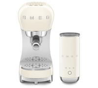 Smeg, ECF12 - Juego de máquina de café espresso manual y espumador de leche eléctrico con 3 funciones de bebida, sistema capuchino y termoblock, alojamiento de tazas grandes y función de café doble