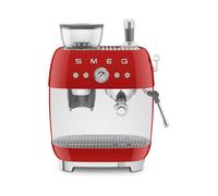 Smeg EGF03RDEU - Cafetera Expresso Manual Estética Años 50 con Vaporizador Color Rojo
